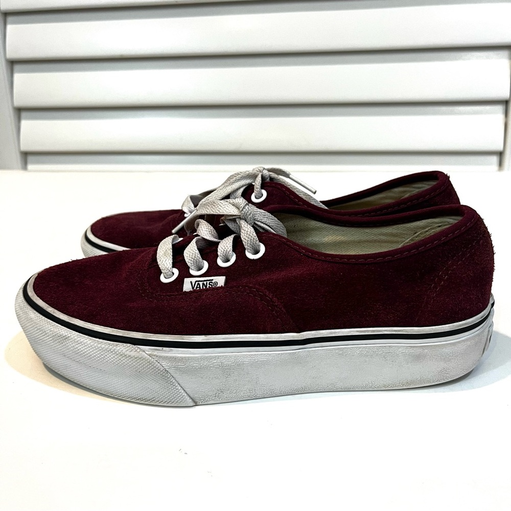 Vans Platform Red / Maroon Suede